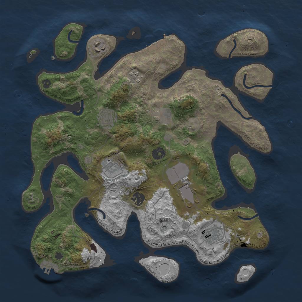 Rust Map: Procedural Map, Size: 3500, Seed: 1974062383, 19 Monuments