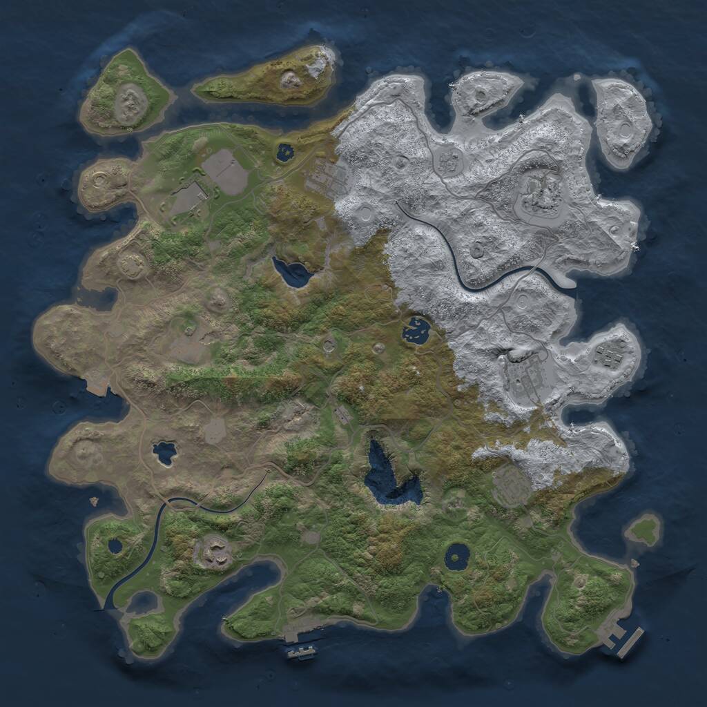 Rust Map: Procedural Map, Size: 4000, Seed: 1845269779, 15 Monuments