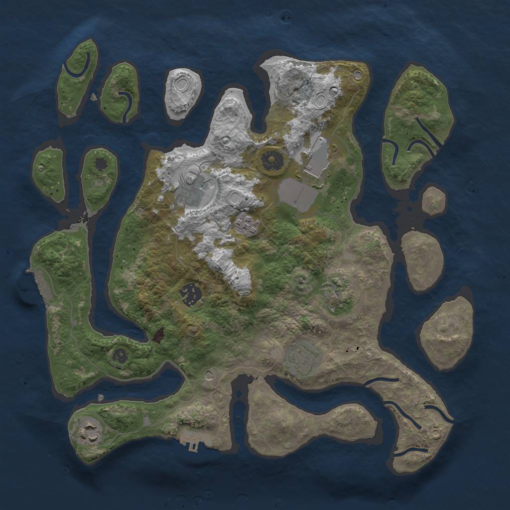 Rust Map: Procedural Map, Size: 3500, Seed: 86489589, 18 Monuments