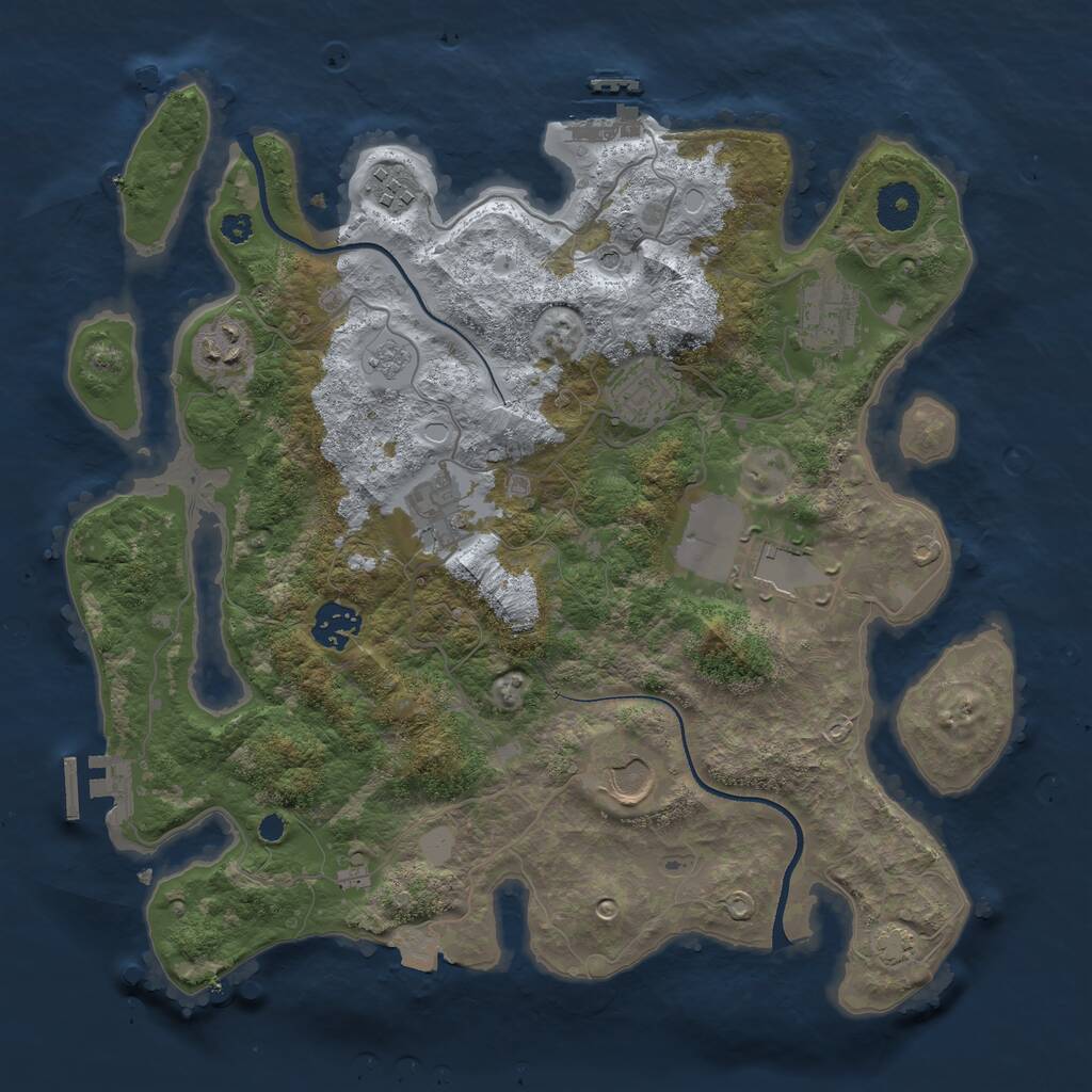 Rust Map: Procedural Map, Size: 3500, Seed: 86489589, 14 Monuments