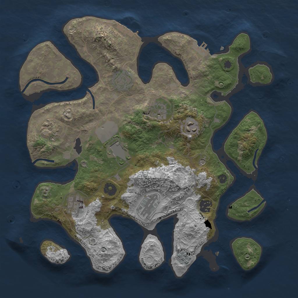 Rust Map: Procedural Map, Size: 3500, Seed: 266995556, 20 Monuments