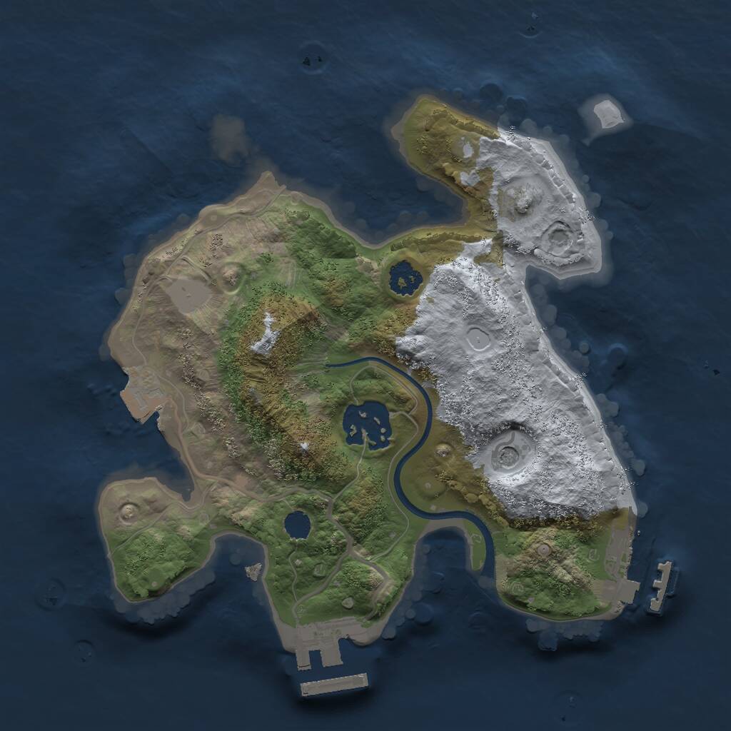 Rust Map: Procedural Map, Size: 2200, Seed: 1140409920, 5 Monuments