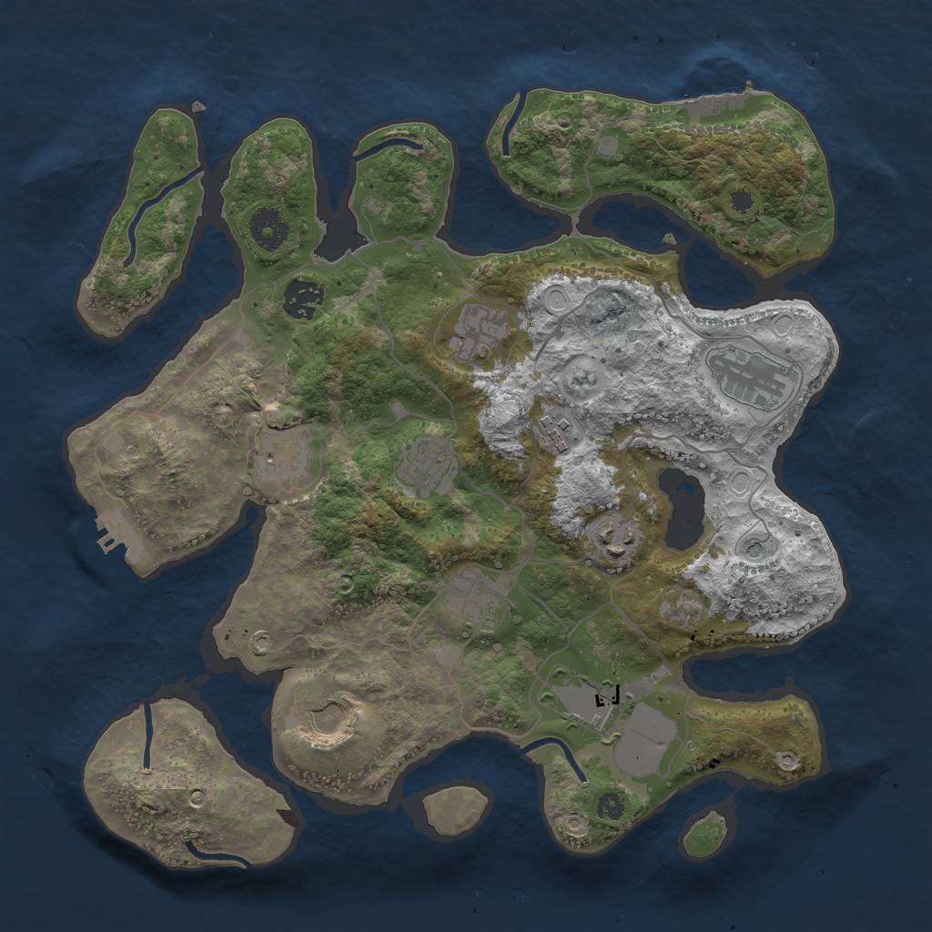 Rust Map: Procedural Map, Size: 3500, Seed: 338922164, 21 Monuments