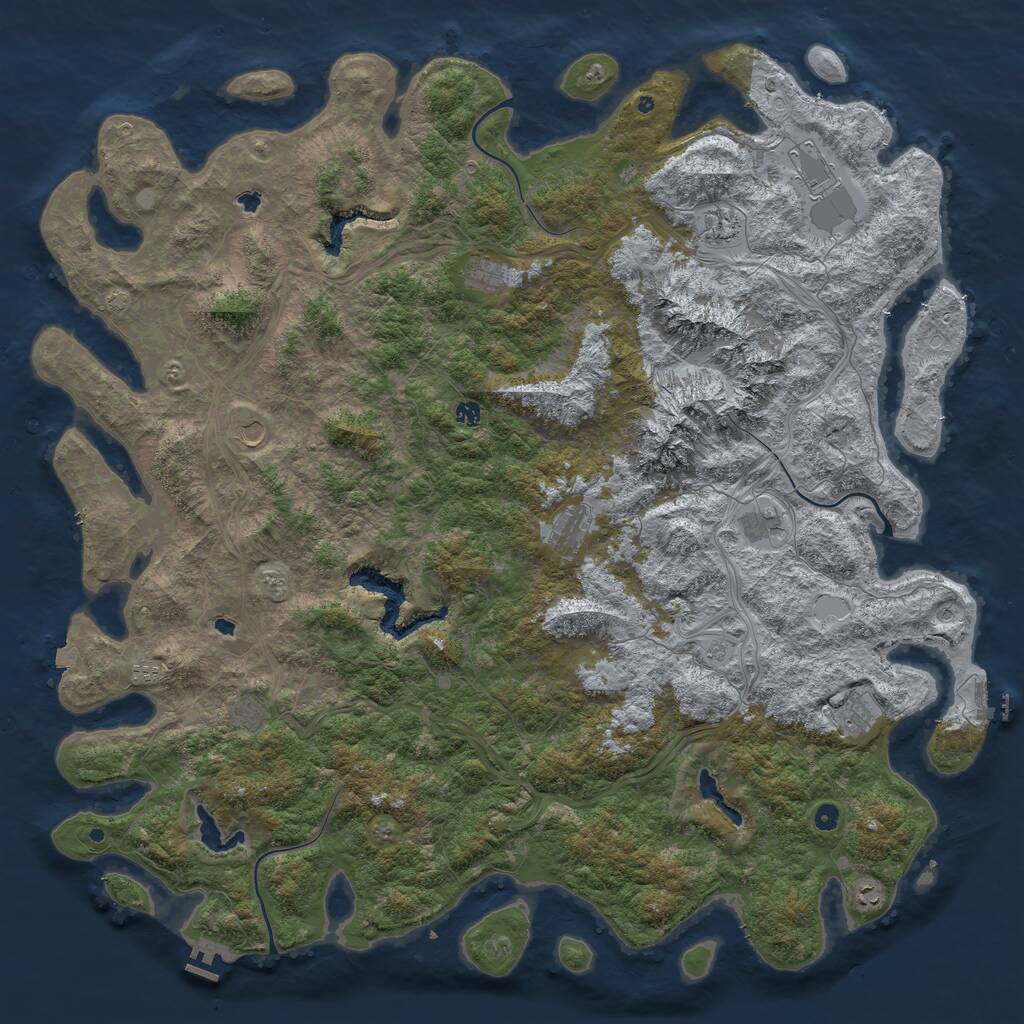 Rust Map: Procedural Map, Size: 6000, Seed: 13031992, 17 Monuments