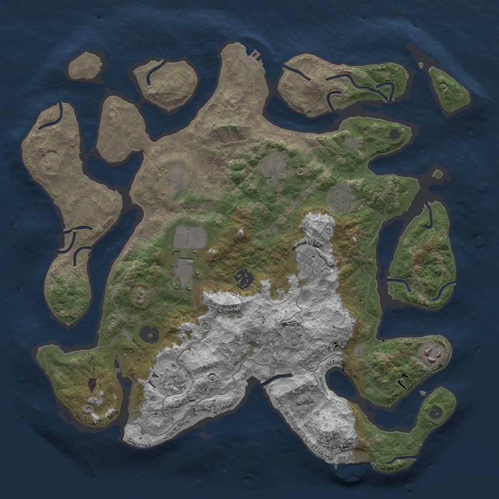 Rust Map: Procedural Map, Size: 4000, Seed: 733403, 20 Monuments