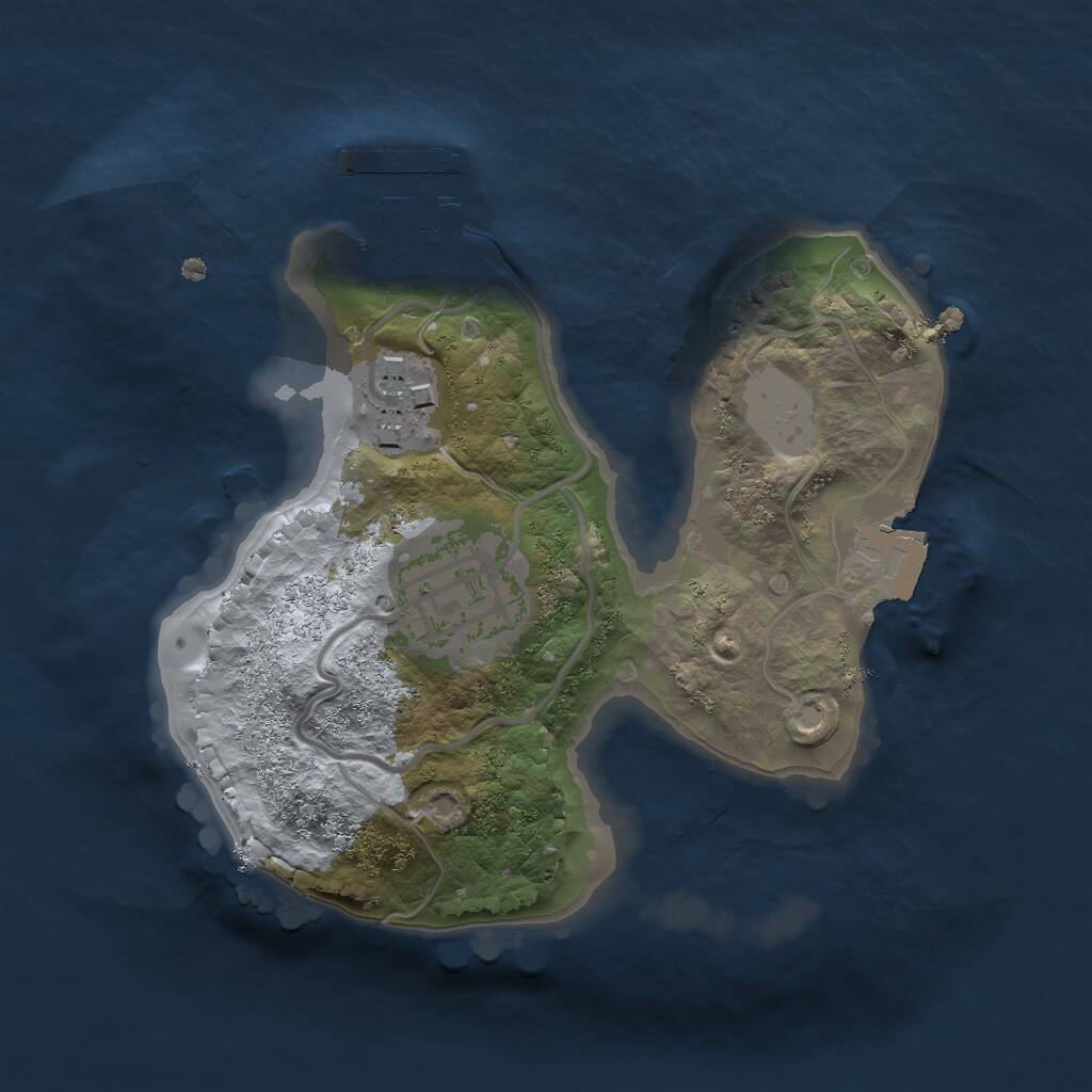Rust Map: Procedural Map, Size: 1800, Seed: 1000, 4 Monuments