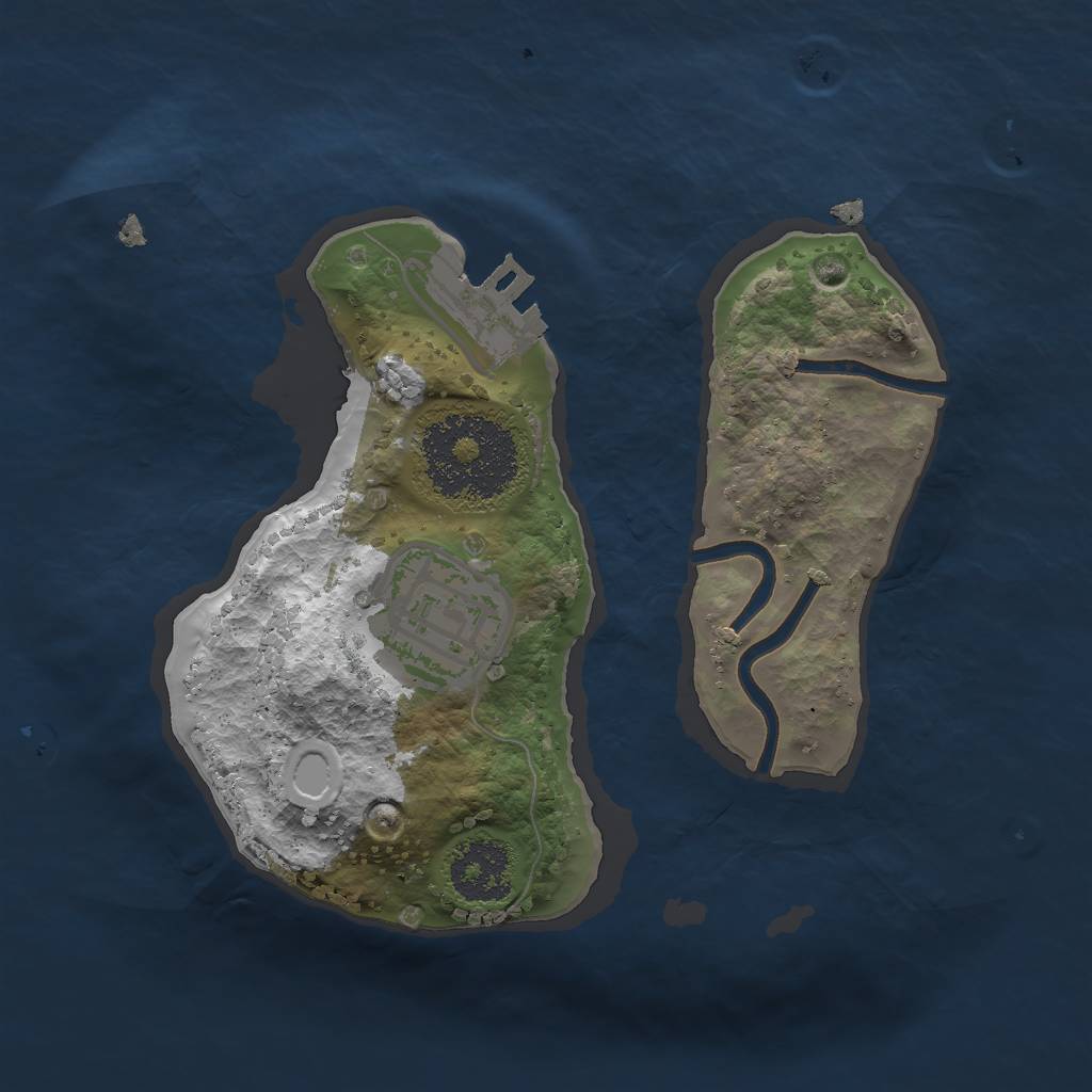 Rust Map: Procedural Map, Size: 1800, Seed: 1000, 8 Monuments