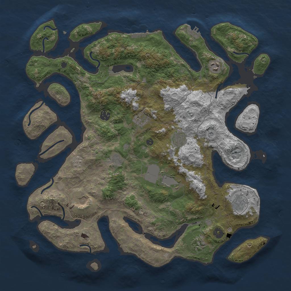 Rust Map: Procedural Map, Size: 4250, Seed: 11155, 21 Monuments