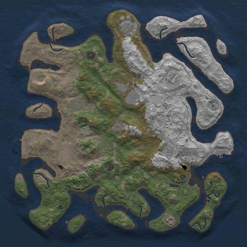 Rust Map: Procedural Map, Size: 4500, Seed: 497163092, 22 Monuments