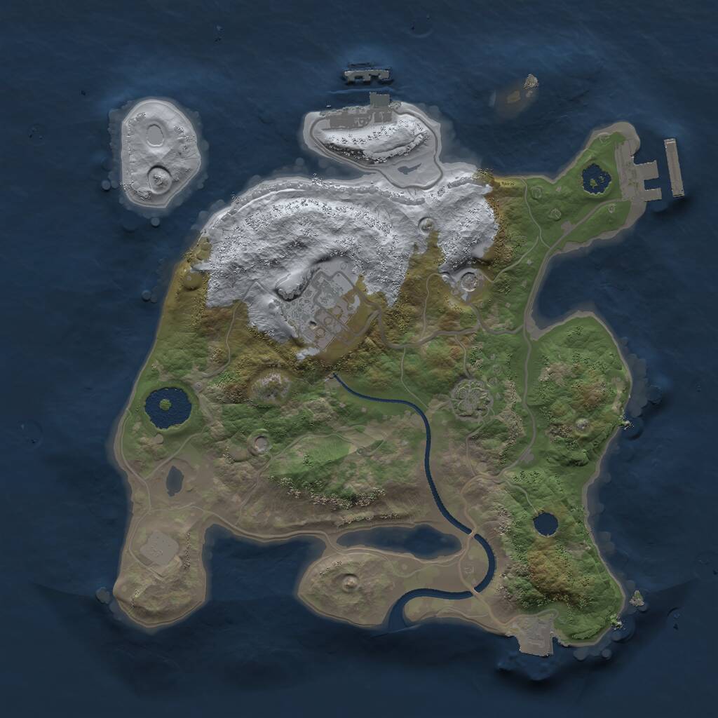 Rust Map: Procedural Map, Size: 2500, Seed: 324323, 6 Monuments