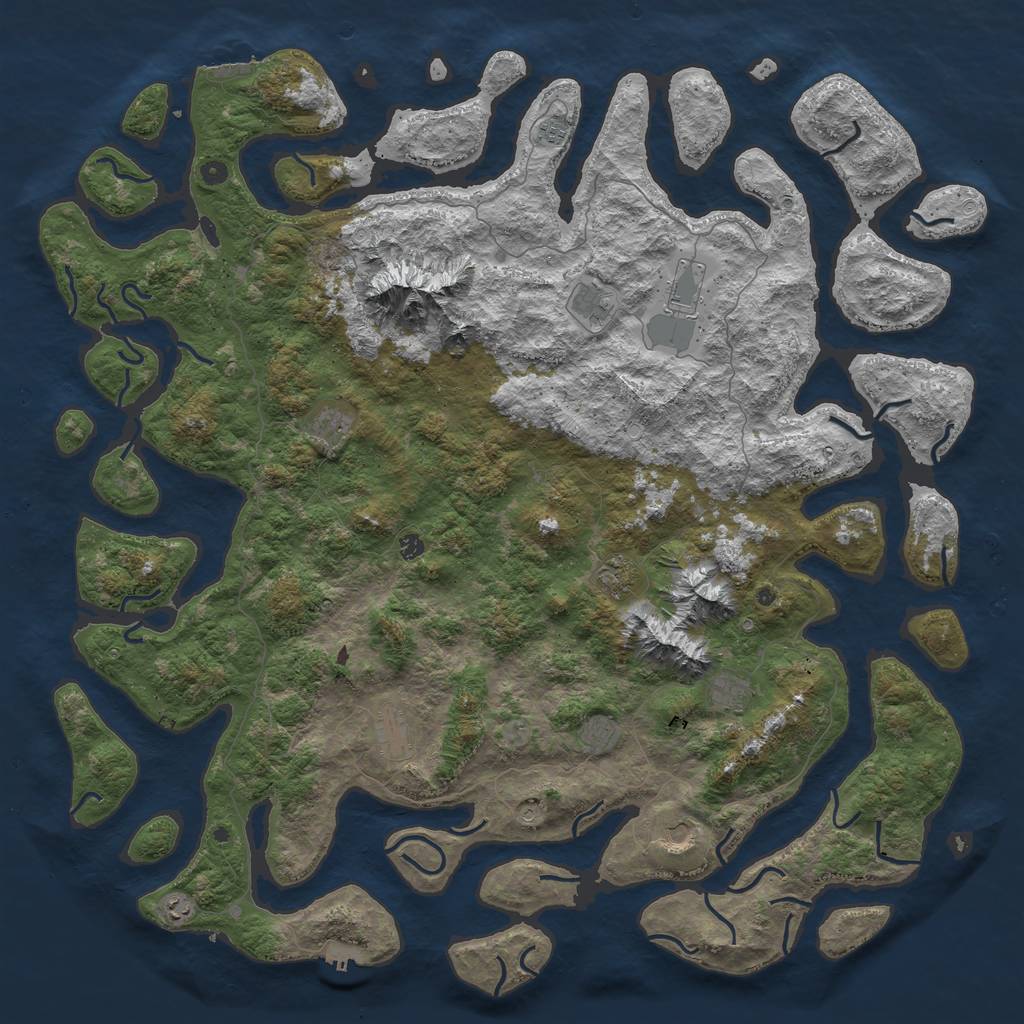 Rust Map: Procedural Map, Size: 6000, Seed: 13872034, 22 Monuments