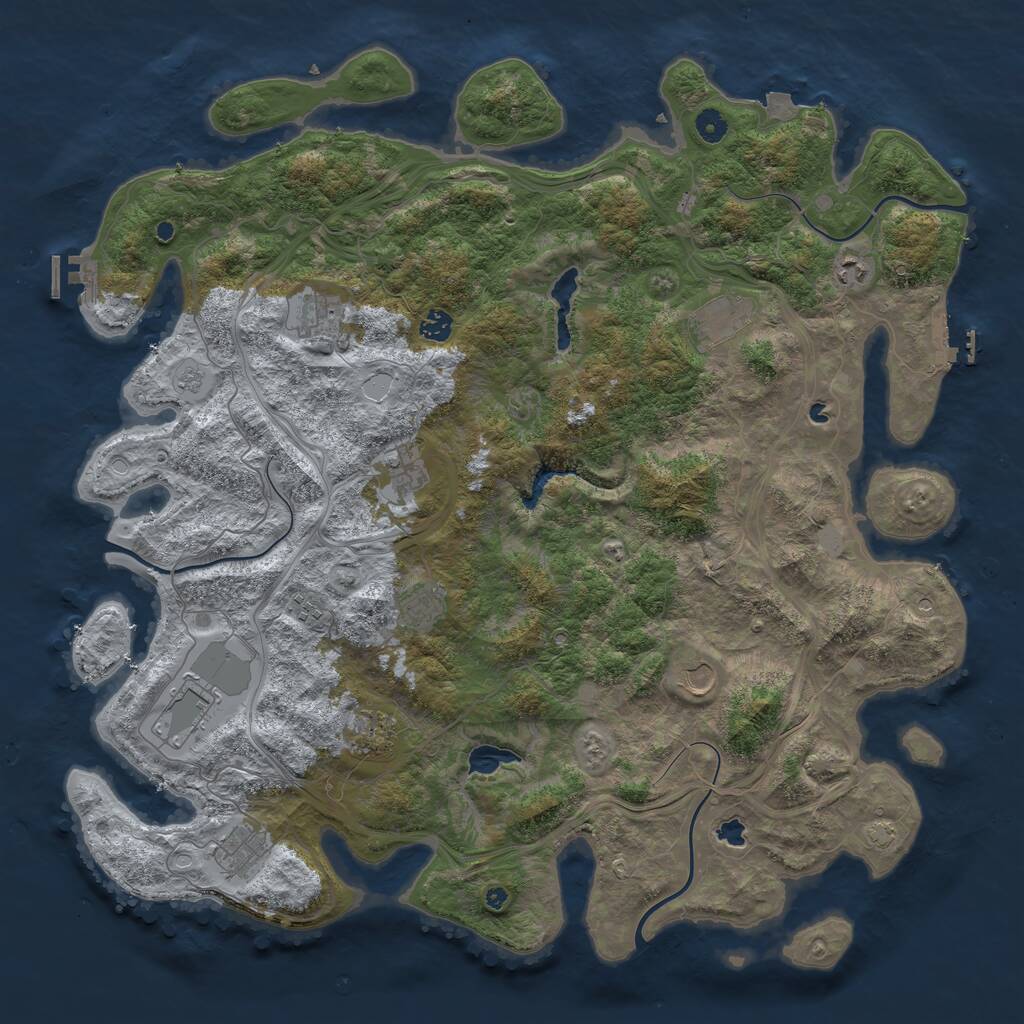 Rust Map: Procedural Map, Size: 4800, Seed: 1159951243, 17 Monuments