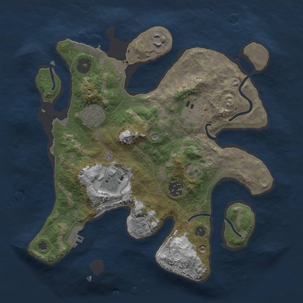 Rust Map: Procedural Map, Size: 3000, Seed: 796650163, 17 Monuments