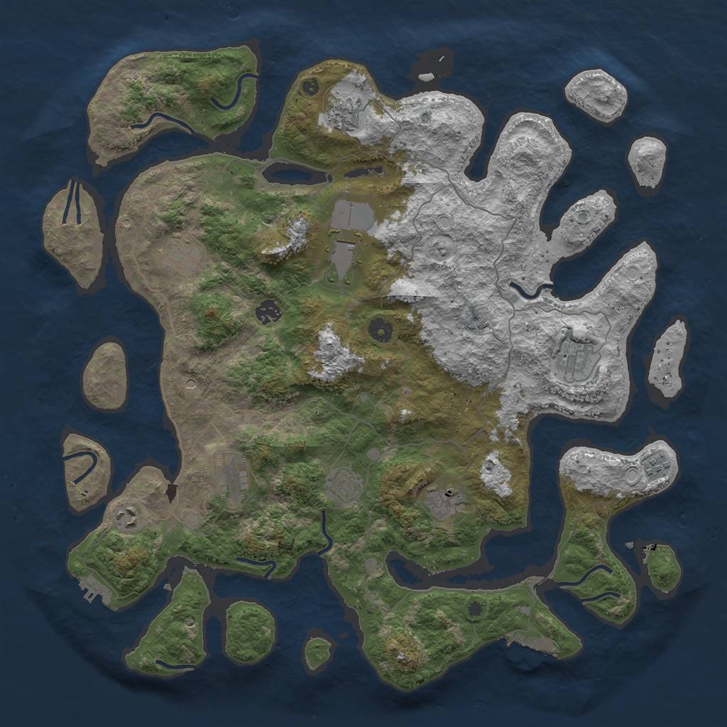 Rust Map: Procedural Map, Size: 4500, Seed: 78399345, 21 Monuments