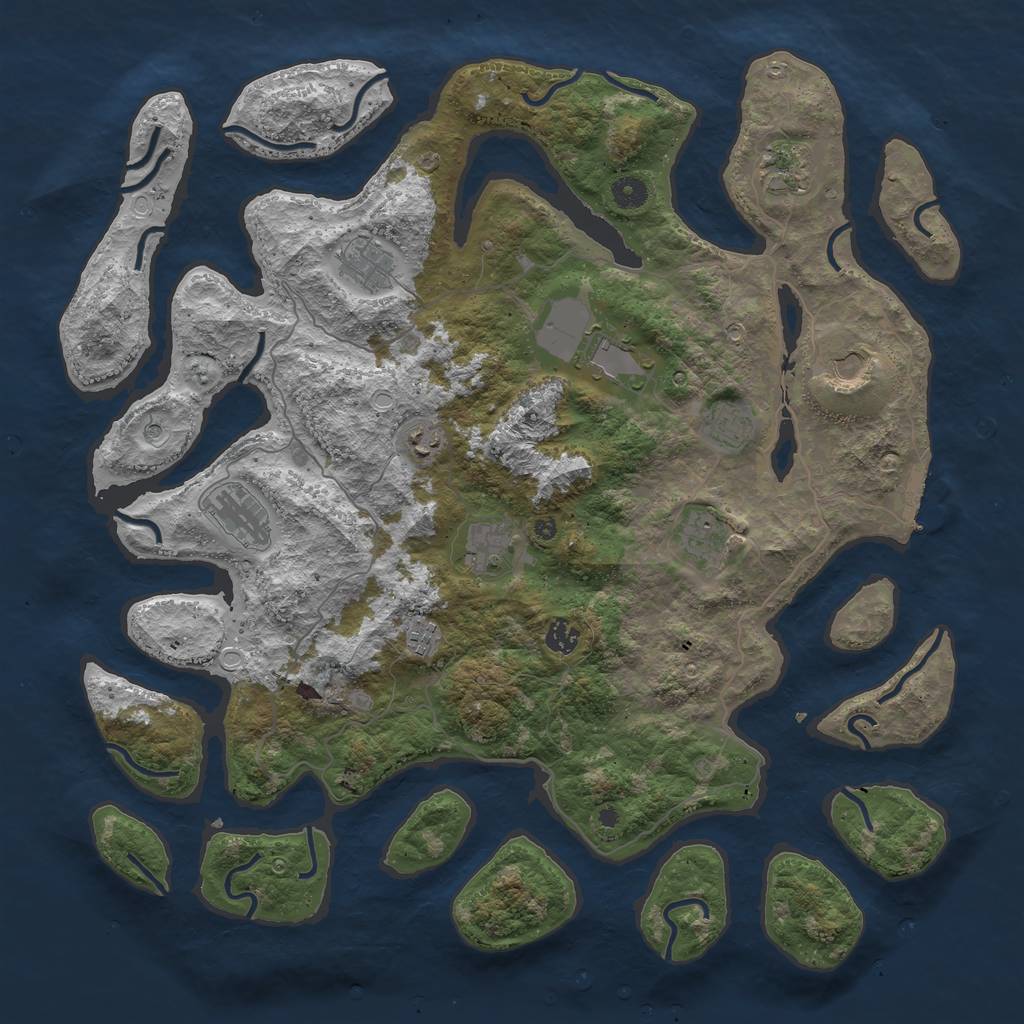 Rust Map: Procedural Map, Size: 4500, Seed: 10611711, 21 Monuments