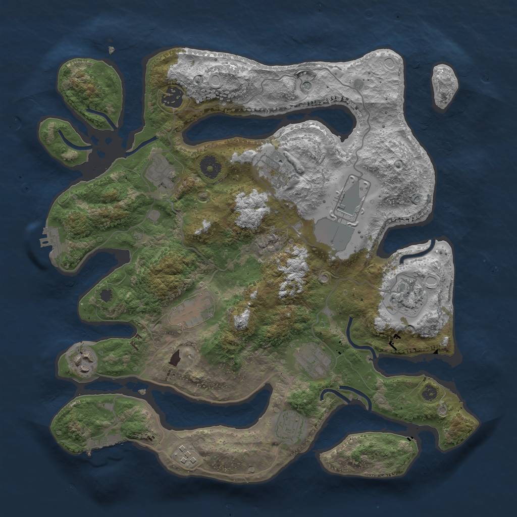 Rust Map: Procedural Map, Size: 3600, Seed: 72592349, 21 Monuments