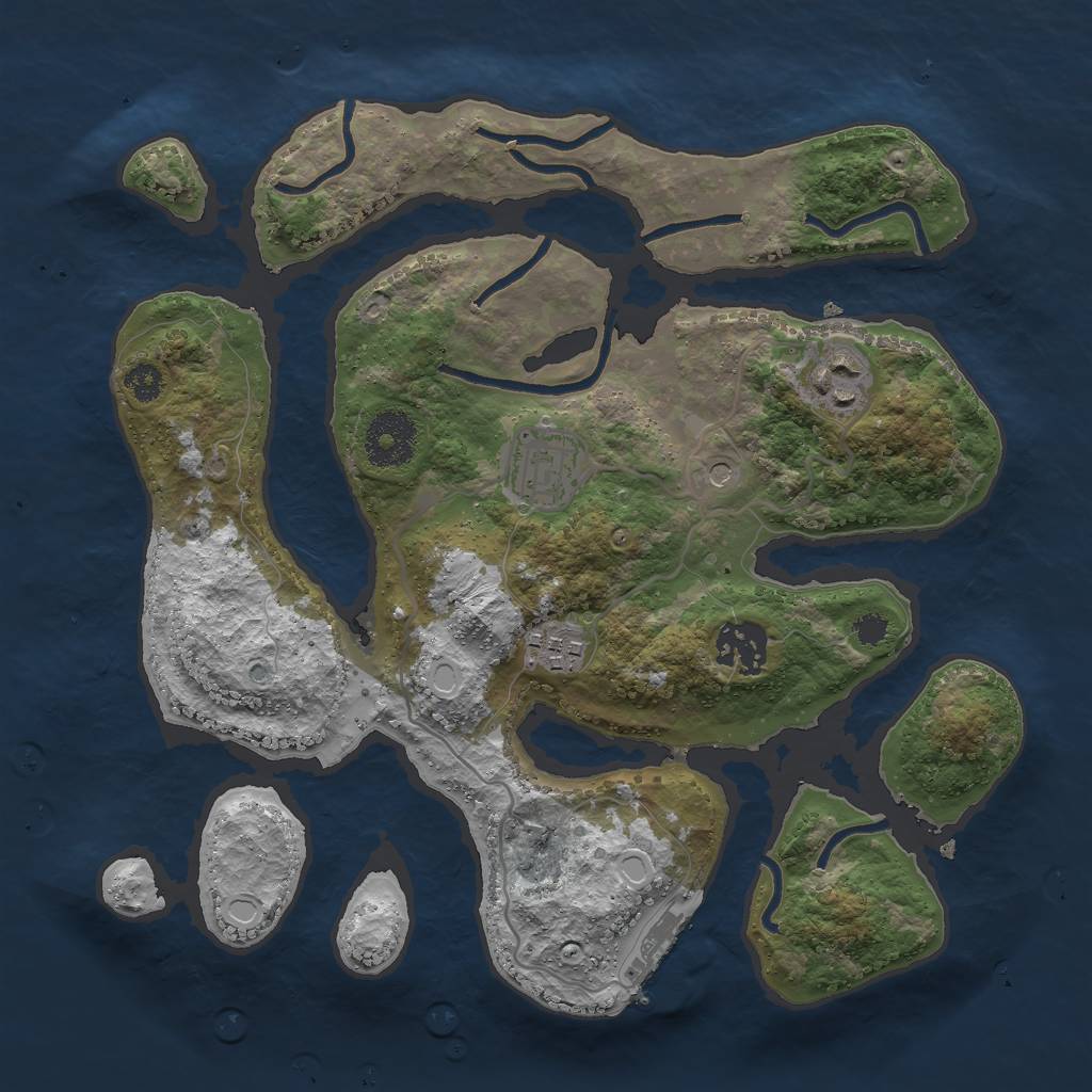 Rust Map: Procedural Map, Size: 3000, Seed: 127326, 14 Monuments