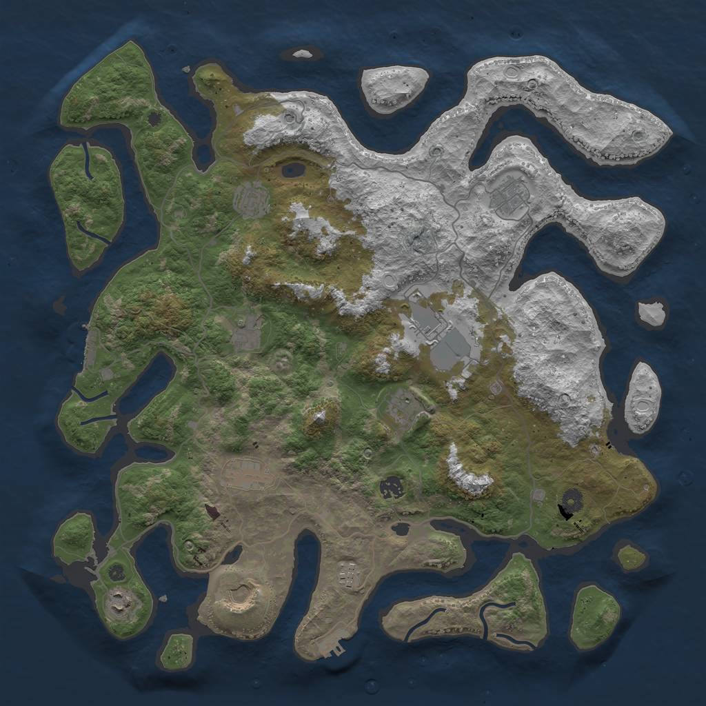 Rust Map: Procedural Map, Size: 4500, Seed: 44226141, 21 Monuments