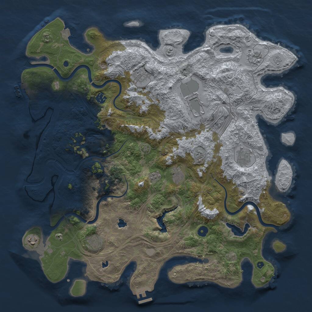 Rust Map: Procedural Map, Size: 4500, Seed: 44226141, 15 Monuments