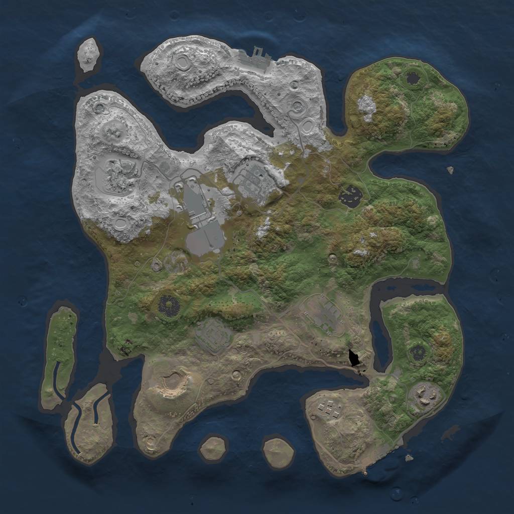 Rust Map: Procedural Map, Size: 3500, Seed: 1816511207, 20 Monuments