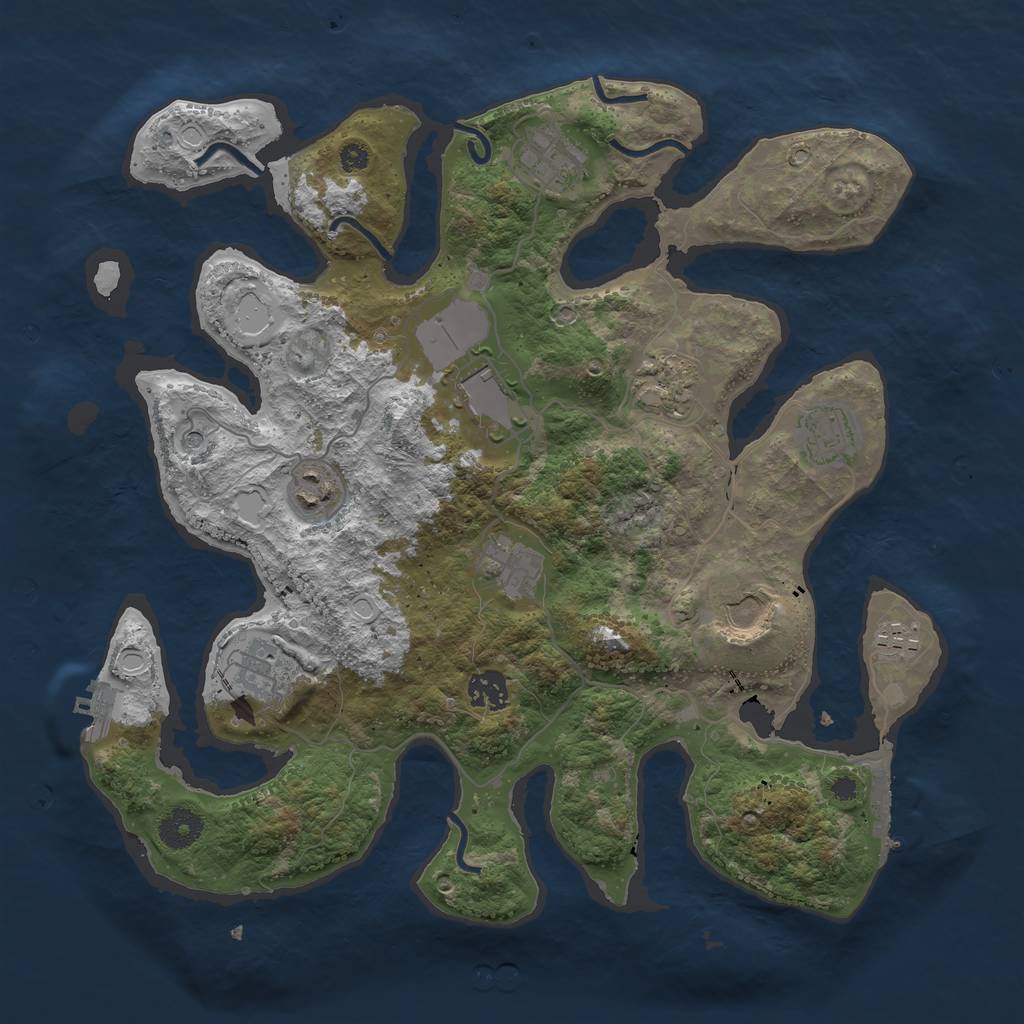 Rust Map: Procedural Map, Size: 3700, Seed: 2818467, 21 Monuments