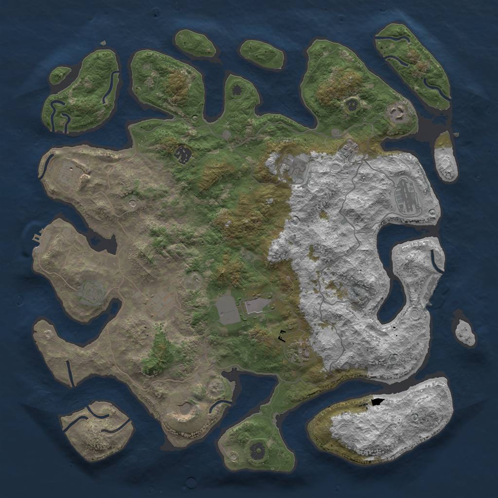 Rust Map: Procedural Map, Size: 4500, Seed: 132867, 22 Monuments