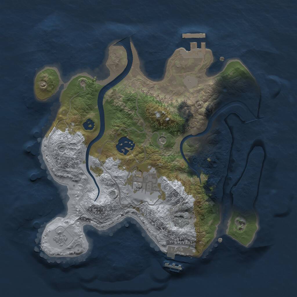 Rust Map: Procedural Map, Size: 2608, Seed: 14787, 7 Monuments