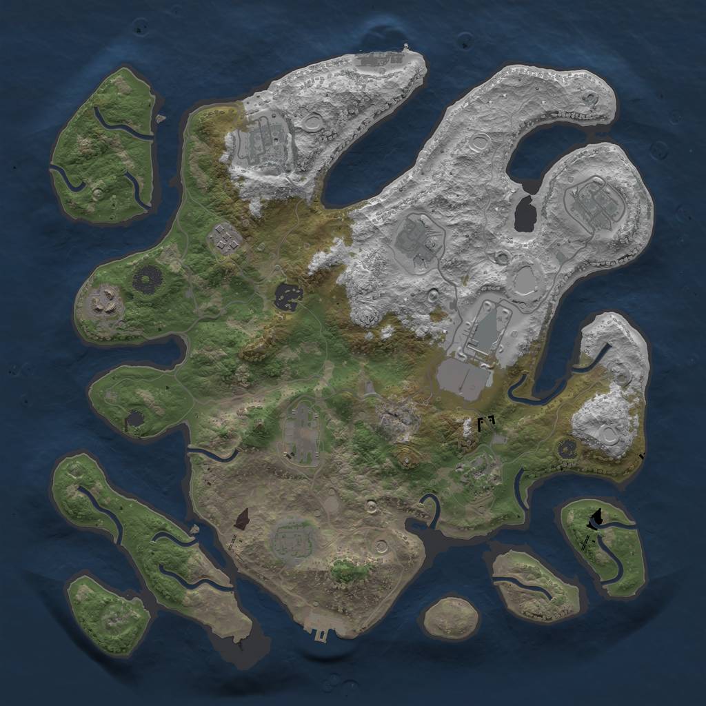 Rust Map: Procedural Map, Size: 3700, Seed: 1024497293, 21 Monuments