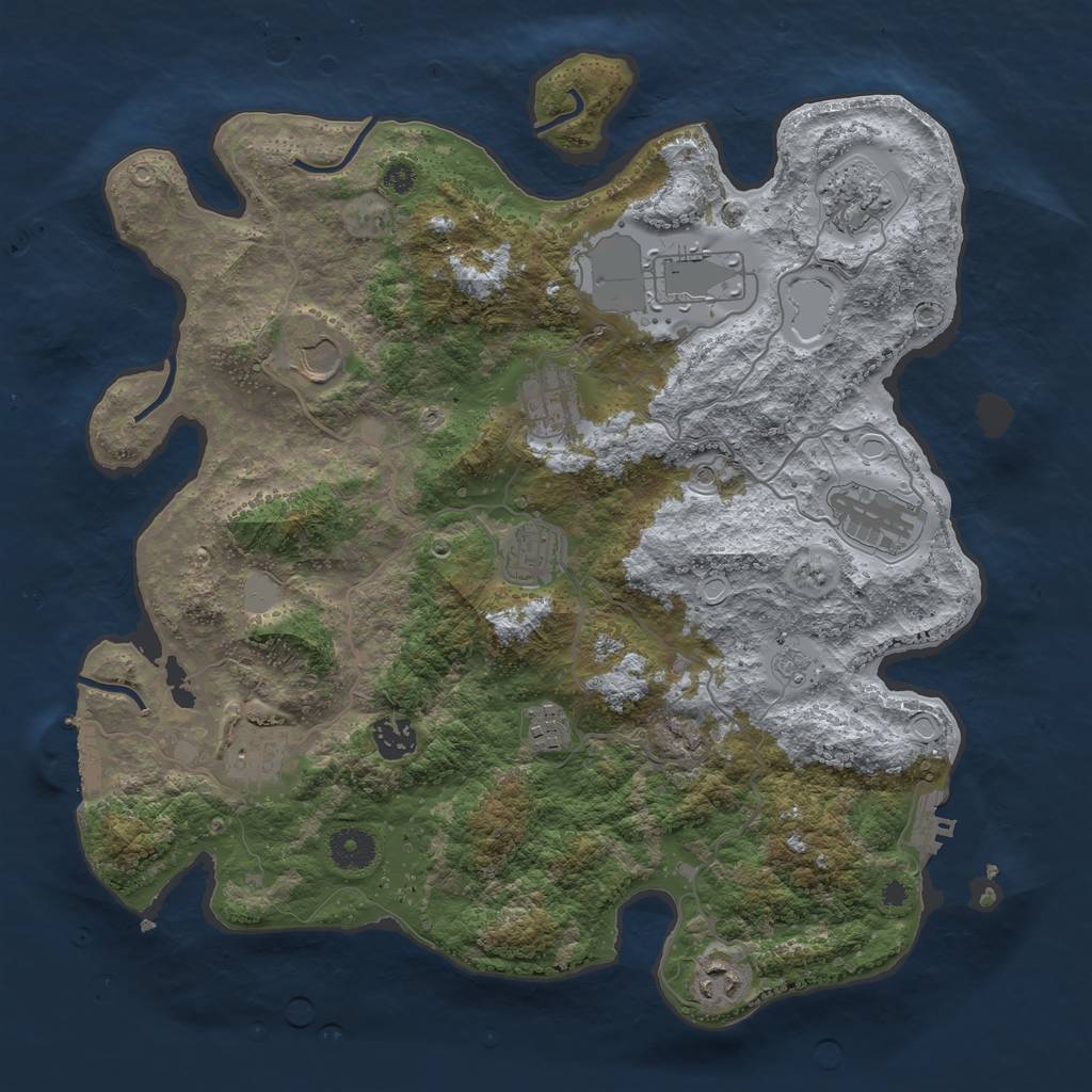 Rust Map: Procedural Map, Size: 3750, Seed: 1659704736, 17 Monuments