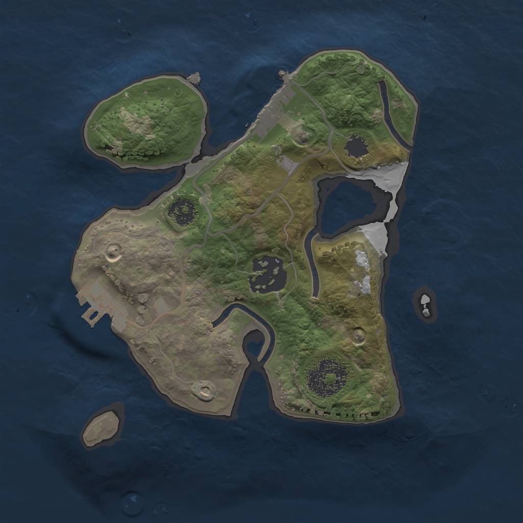 Rust Map: Procedural Map, Size: 2000, Seed: 1345137271, 10 Monuments