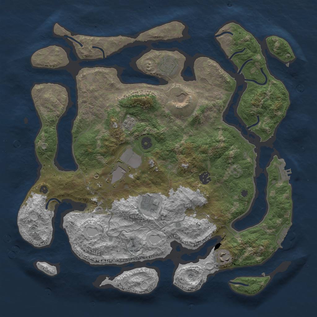 Rust Map: Procedural Map, Size: 4000, Seed: 16656541, 18 Monuments