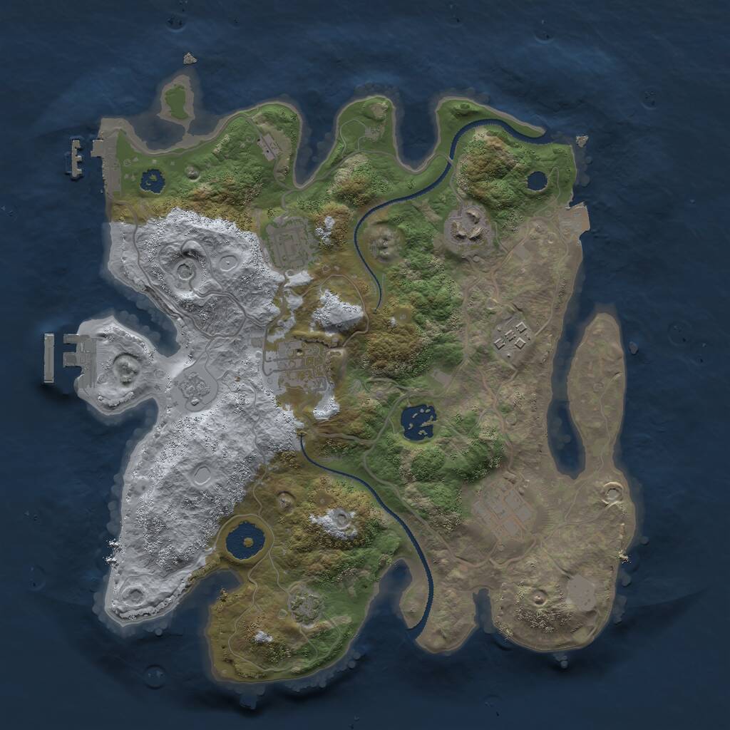 Rust Map: Procedural Map, Size: 3000, Seed: 1568590191, 12 Monuments
