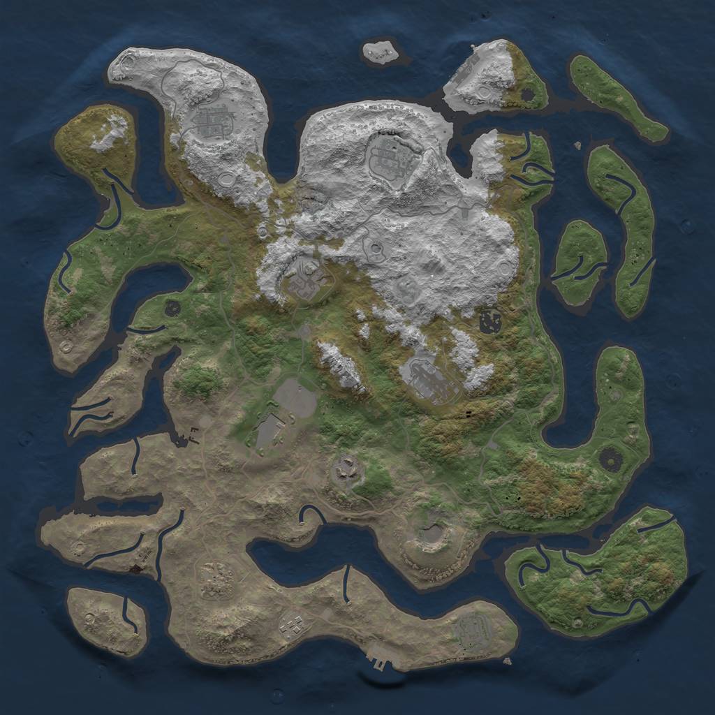 Rust Map: Procedural Map, Size: 4500, Seed: 1912566660, 22 Monuments