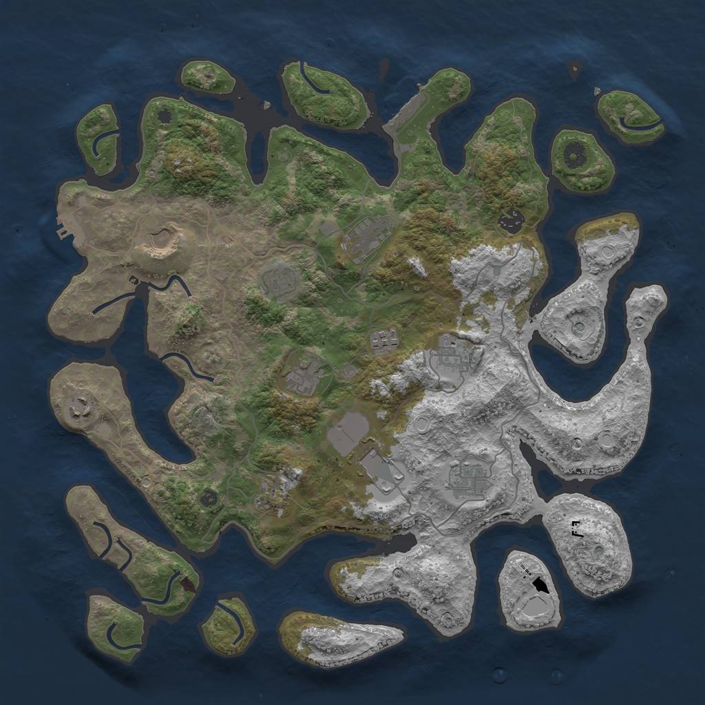 Rust Map: Procedural Map, Size: 4250, Seed: 66669420, 22 Monuments