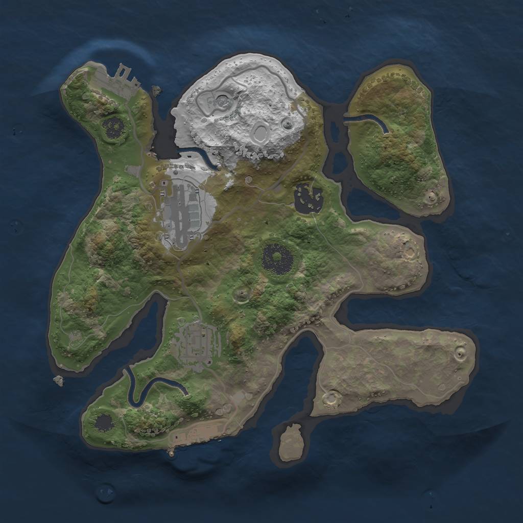 Rust Map: Procedural Map, Size: 2500, Seed: 7823473, 14 Monuments