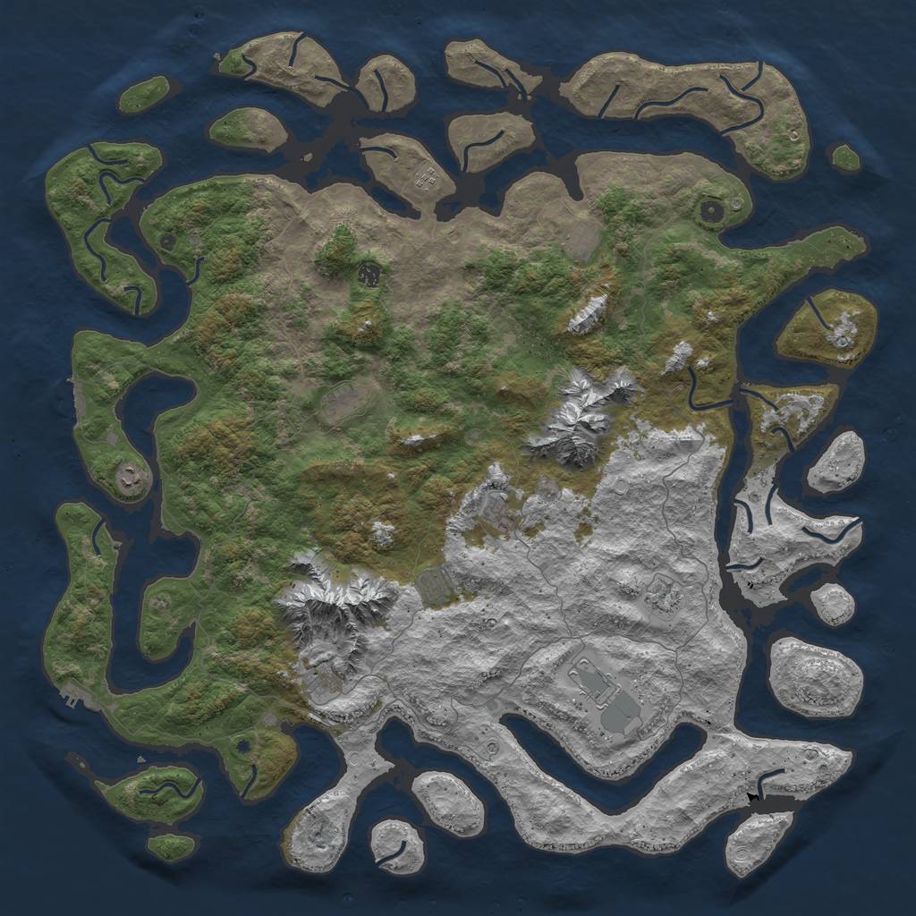 Rust Map: Procedural Map, Size: 6000, Seed: 66158928, 21 Monuments