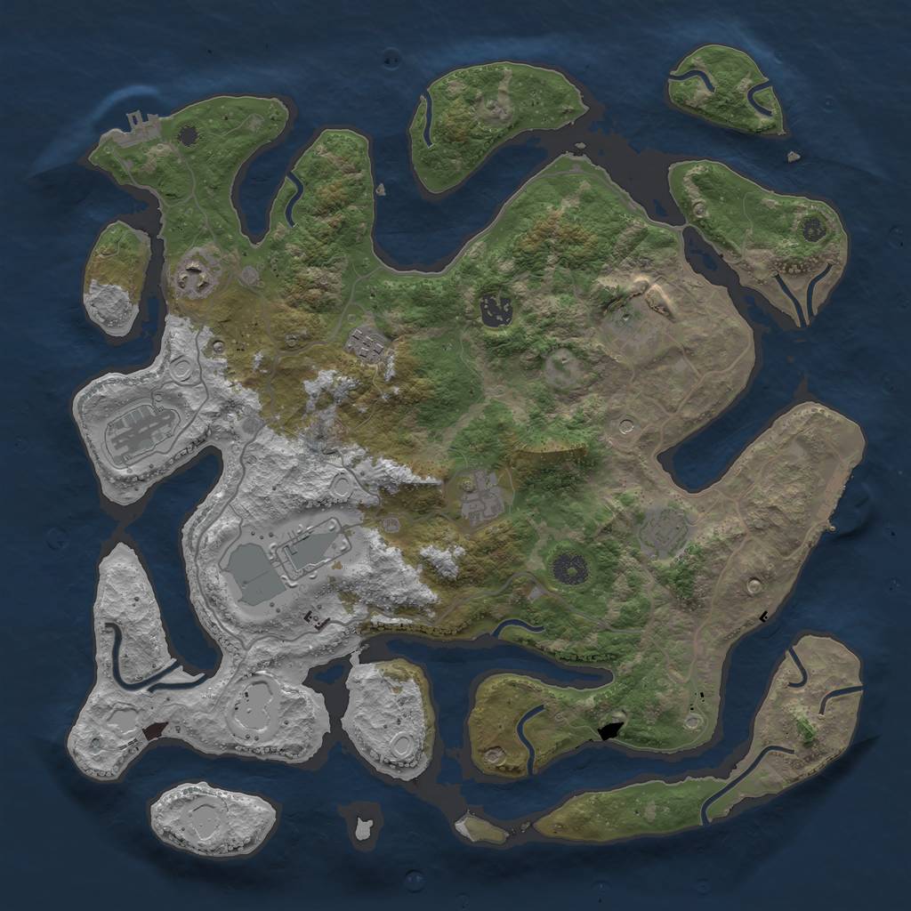 Rust Map: Procedural Map, Size: 4000, Seed: 69467, 19 Monuments