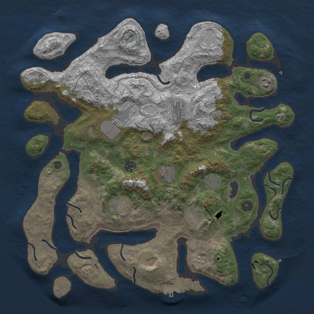 Rust Map: Procedural Map, Size: 4250, Seed: 28498, 20 Monuments