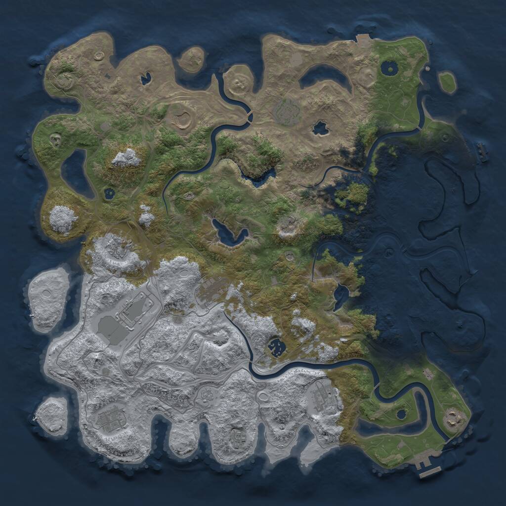 Rust Map: Procedural Map, Size: 4500, Seed: 1799797209, 16 Monuments