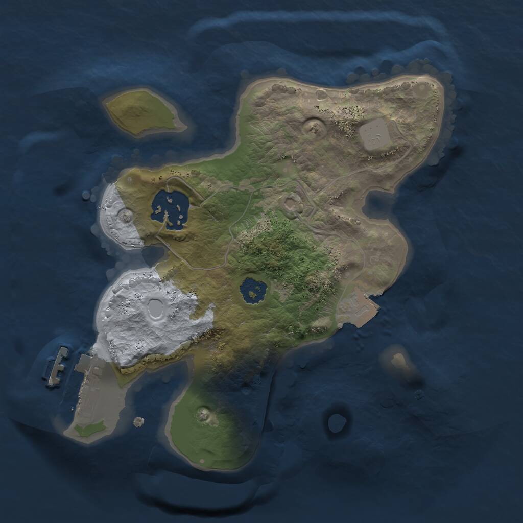 Rust Map: Procedural Map, Size: 2000, Seed: 61950020, 3 Monuments