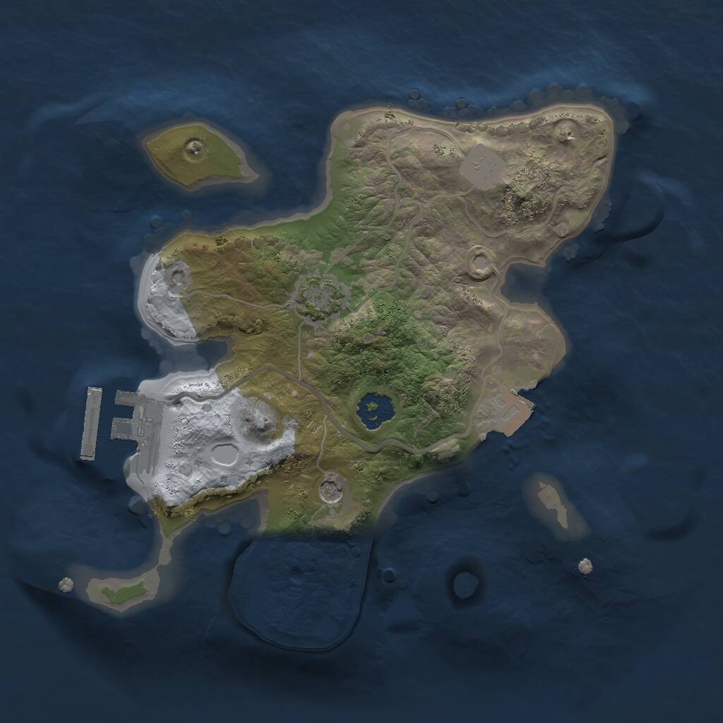 Rust Map: Procedural Map, Size: 2000, Seed: 61950020, 4 Monuments