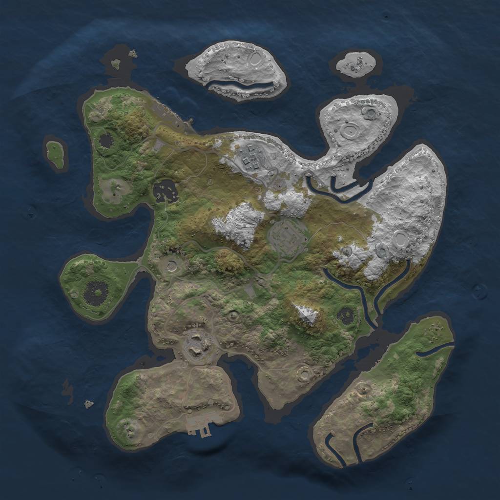Rust Map: Procedural Map, Size: 3000, Seed: 785634, 15 Monuments