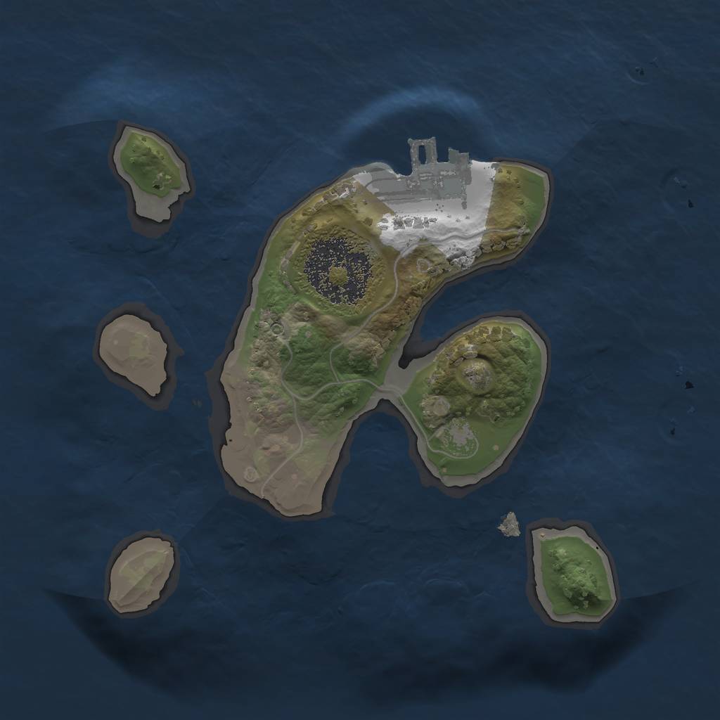 Rust Map: Procedural Map, Size: 1600, Seed: 169051, 7 Monuments