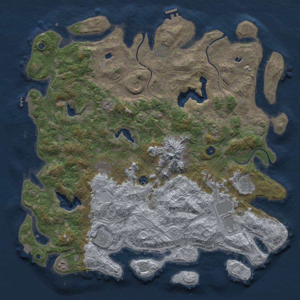 Rust Map: Procedural Map, Size: 5000, Seed: 5621492, 16 Monuments