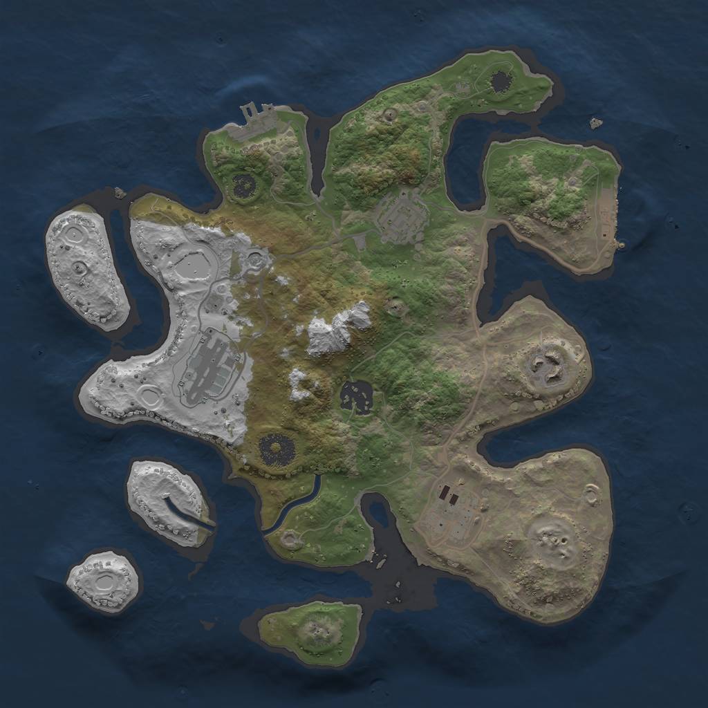 Rust Map: Procedural Map, Size: 3000, Seed: 1873420001, 16 Monuments