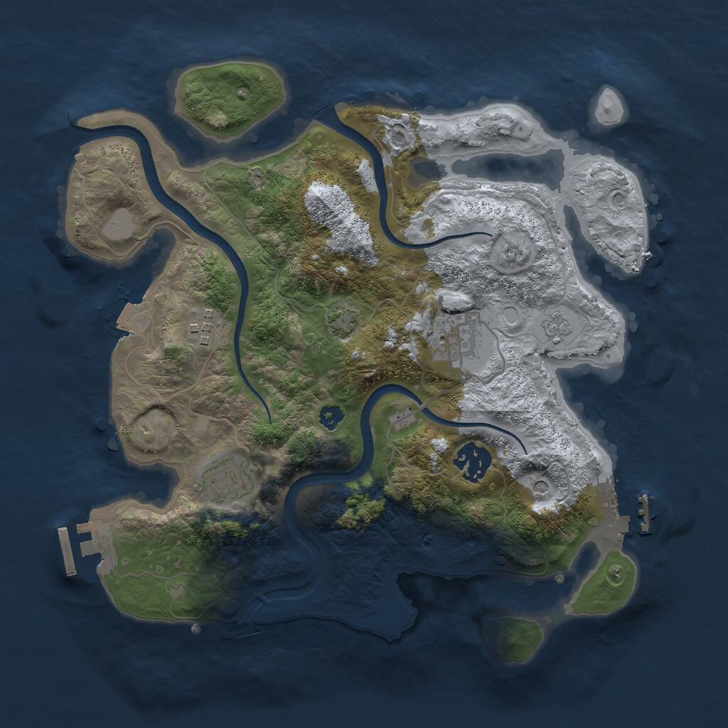 Rust Map: Procedural Map, Size: 3000, Seed: 979459353, 10 Monuments