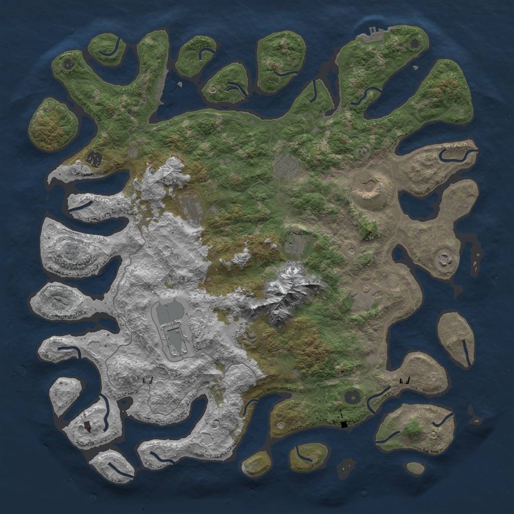 Rust Map: Procedural Map, Size: 5000, Seed: 5463, 21 Monuments