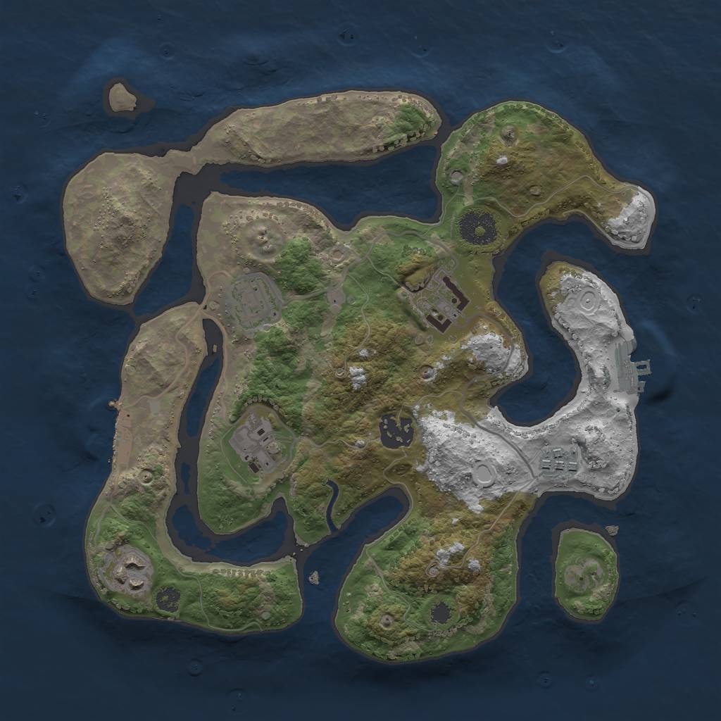 Rust Map: Procedural Map, Size: 3000, Seed: 1196775310, 16 Monuments