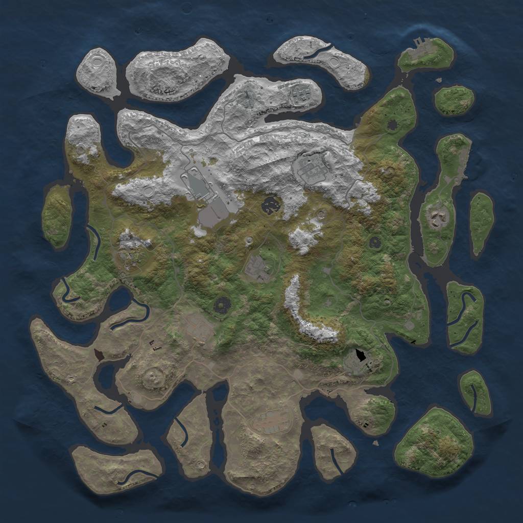 Rust Map: Procedural Map, Size: 4500, Seed: 573093003, 21 Monuments