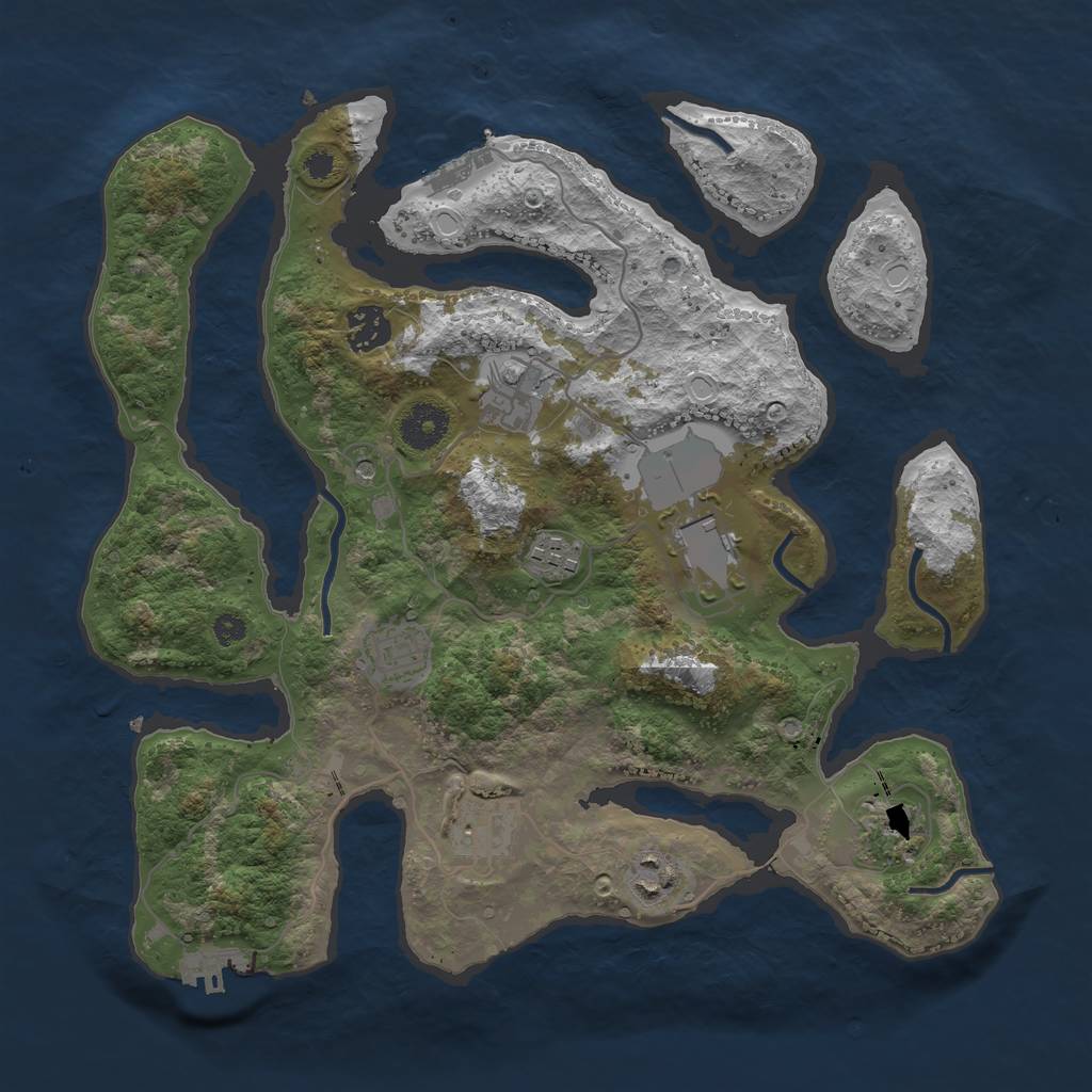 Rust Map: Procedural Map, Size: 3500, Seed: 50012, 19 Monuments